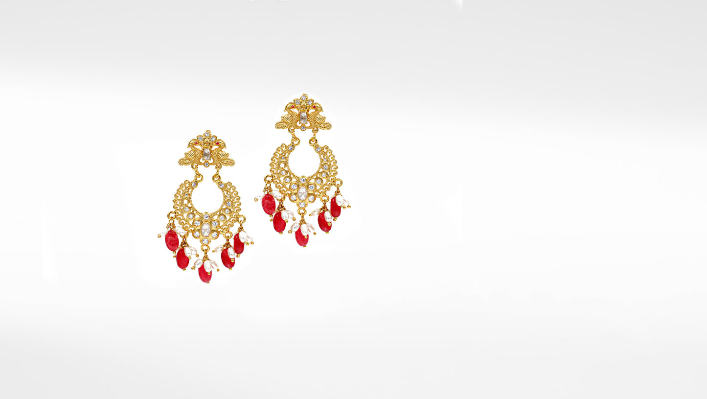 Sangeeta Boochra Silver Moissanite Earrings