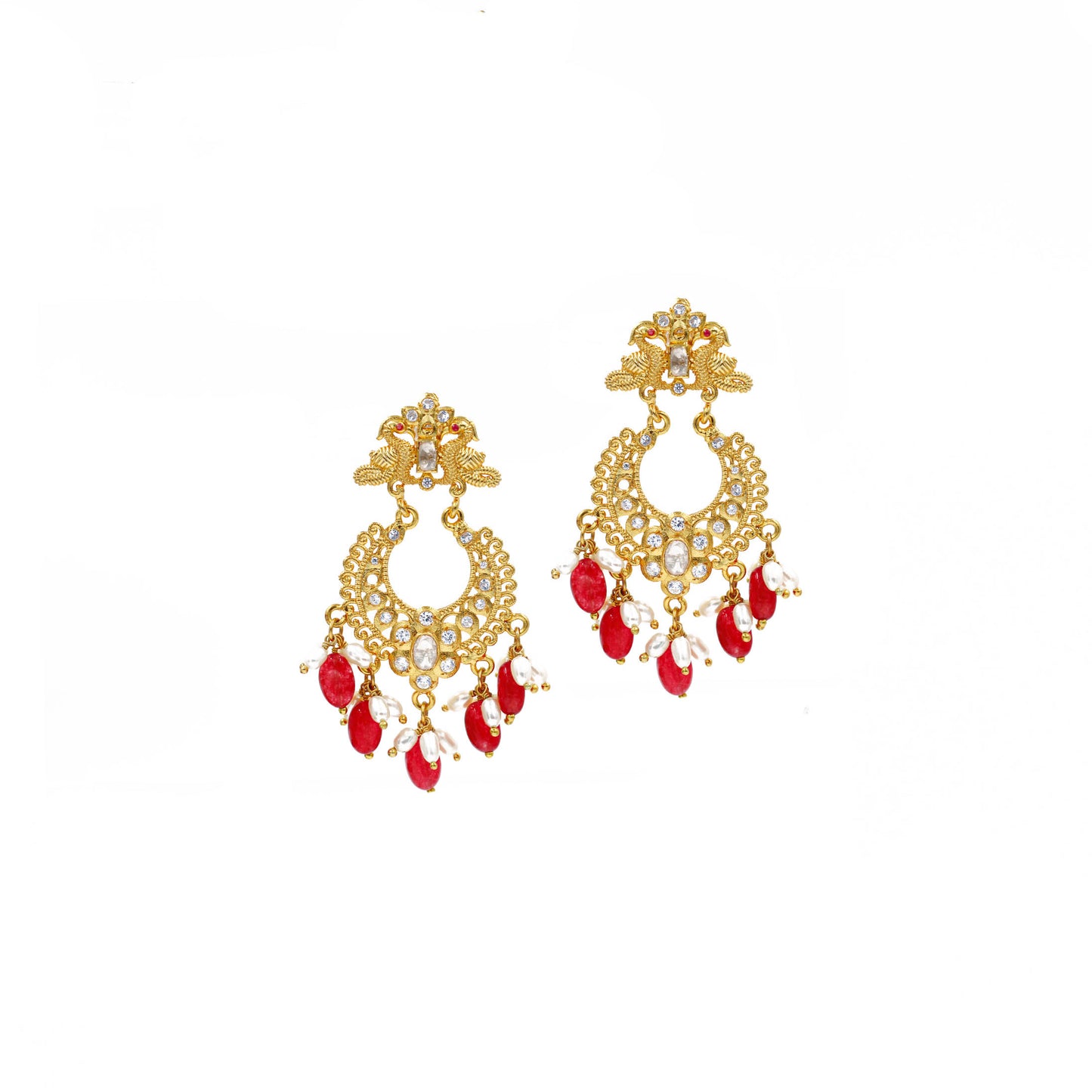 Sangeeta Boochra Silver Moissanite Earrings