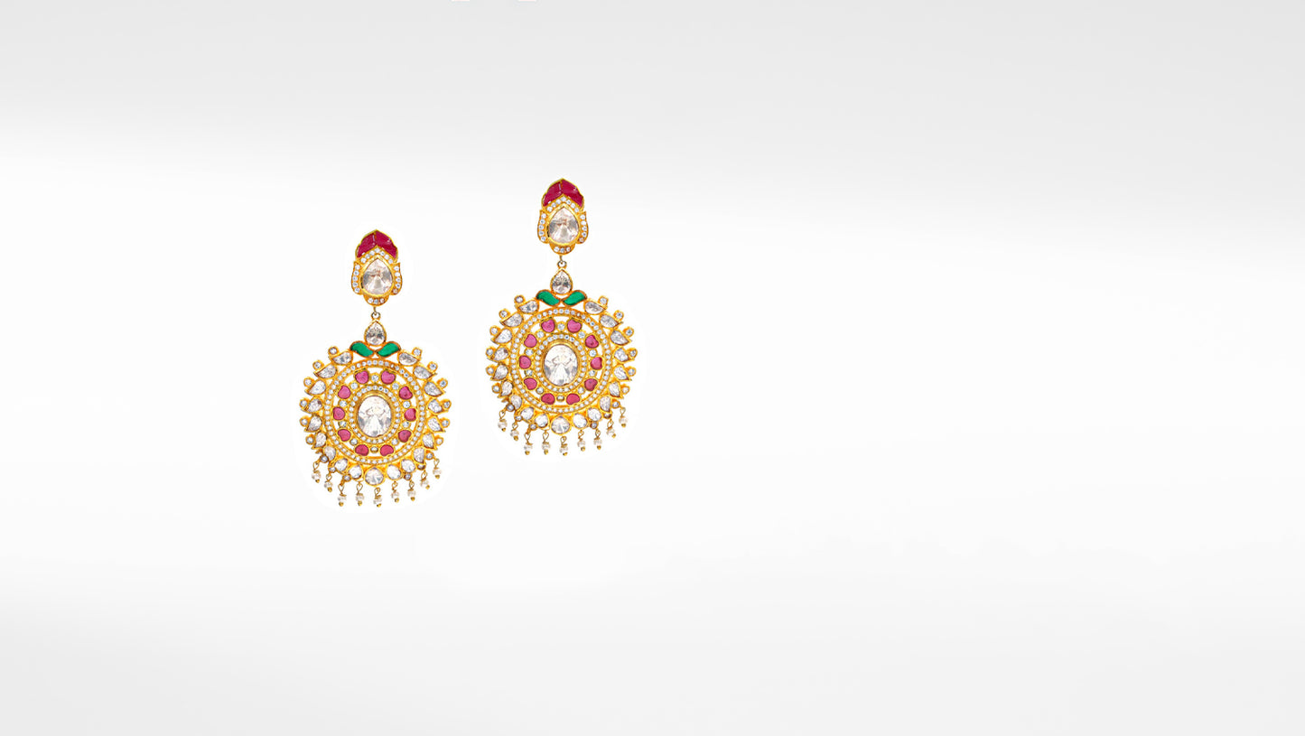 Sangeeta Boochra Silver Moissanite Earrings