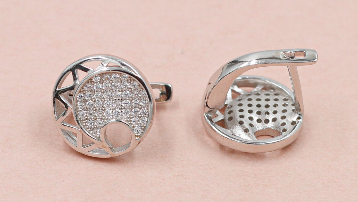 Radiant Cosmos CZ Stud Earrings