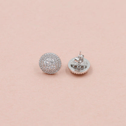 Twilight Shimmer Silver CZ Stud Earrings