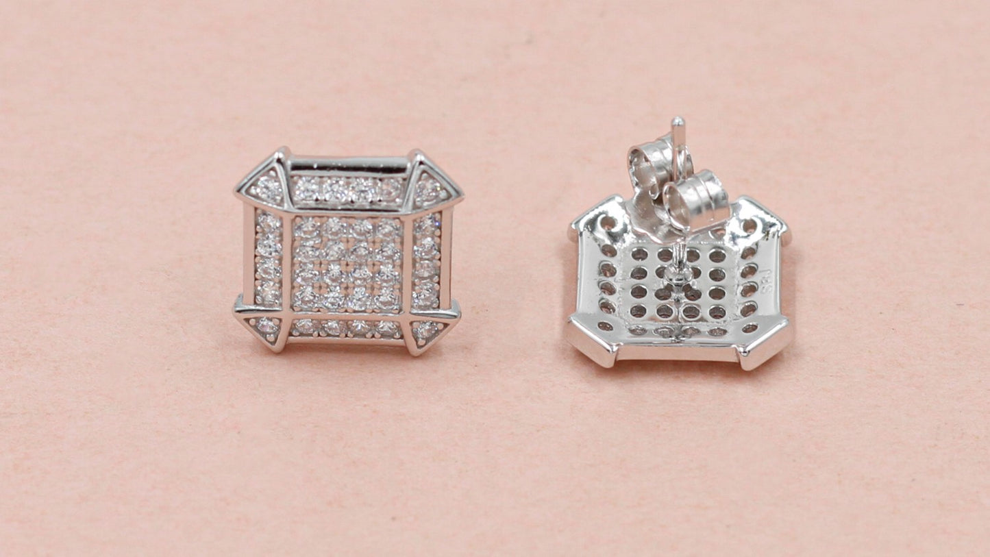 Ethereal Glow CZ Stud Earrings
