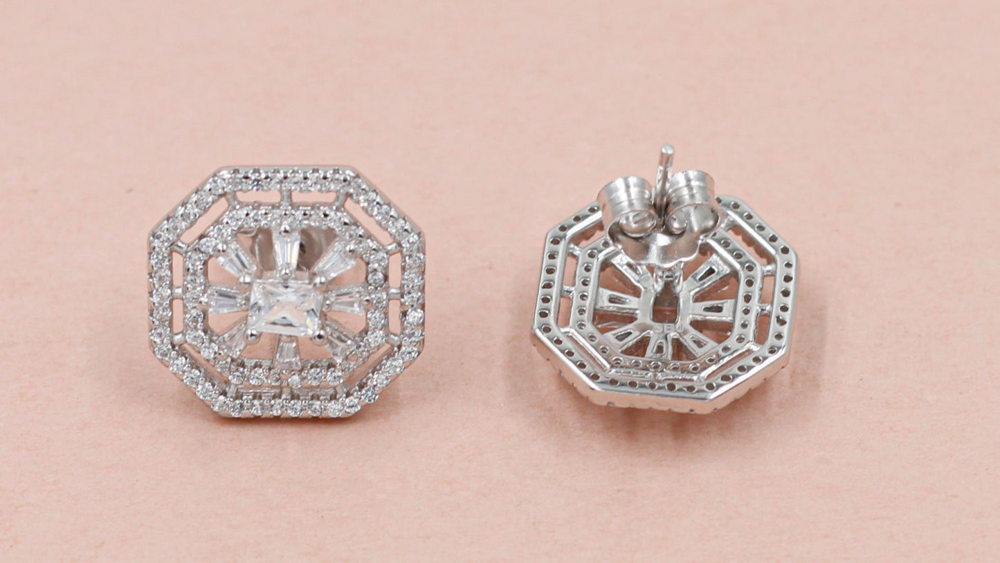 Enchanting Orbit Silver CZ Earring Set