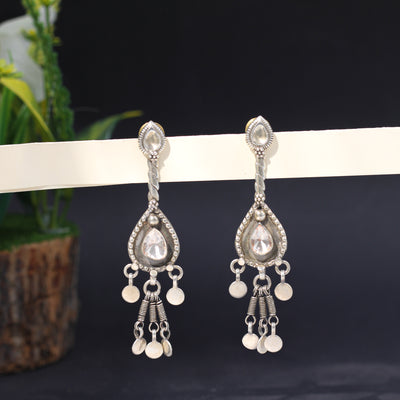 Silver Eisley Studded with moissanite Earring