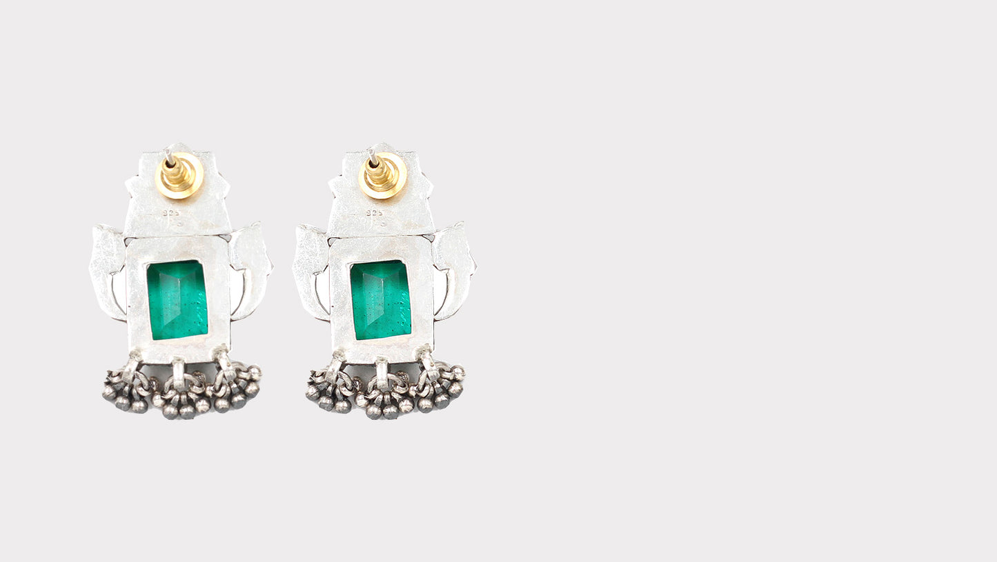 Artisan Silver Earrings Featuring Hydro Gemstones