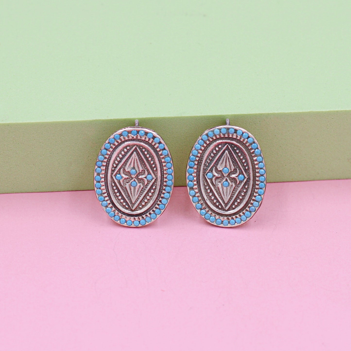 Embrace Vintage Glamour with Handcrafted Antique Design Silver Studs