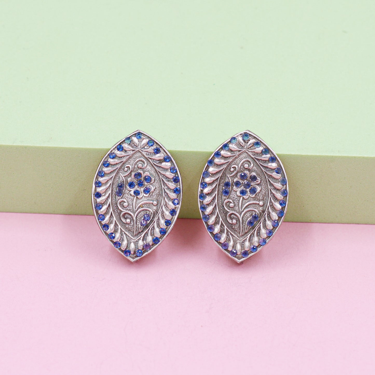 Embrace Vintage Glamour with Handcrafted Antique Design Silver Studs