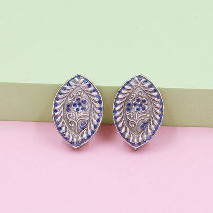 Embrace Vintage Glamour with Handcrafted Antique Design Silver Studs