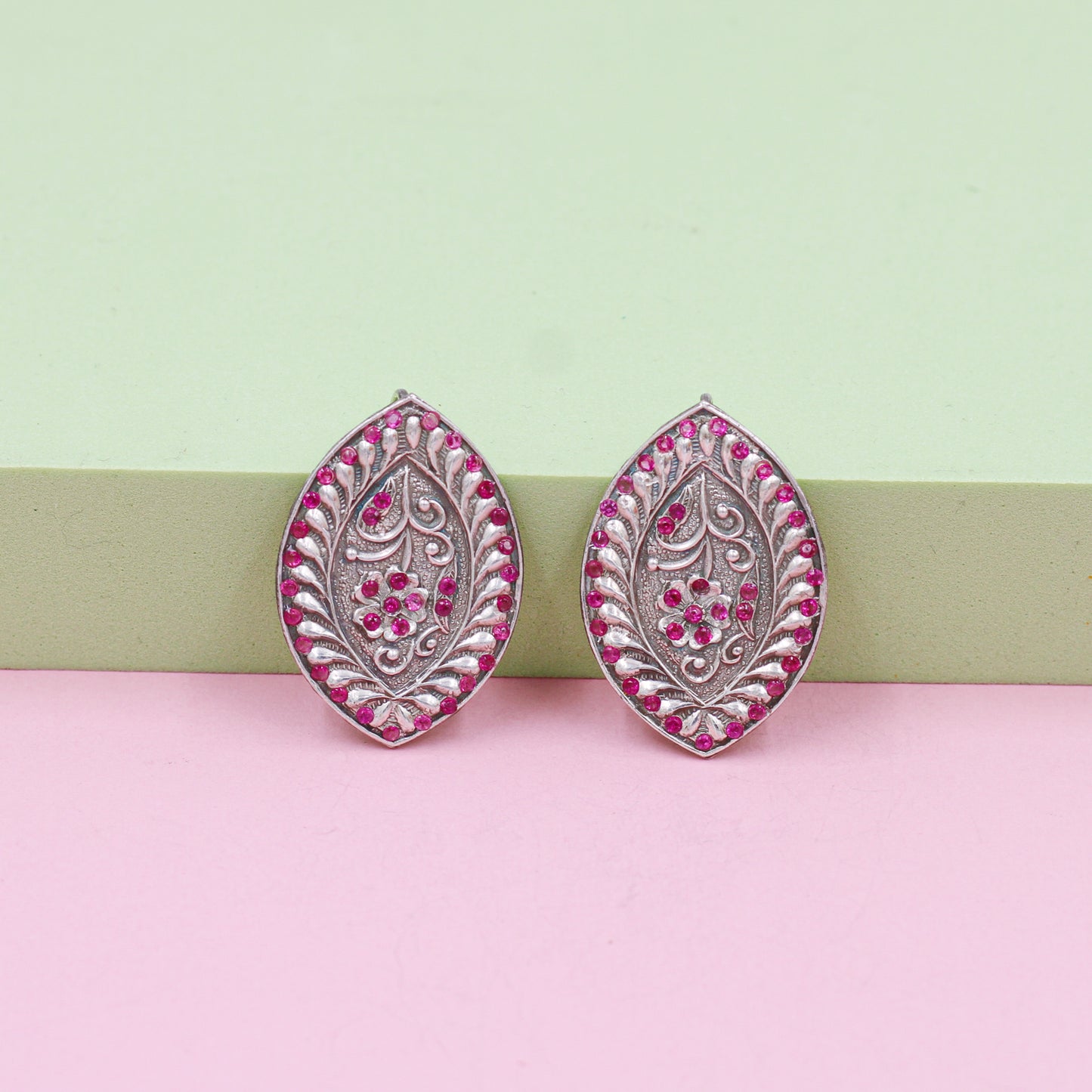 Enhance Your Style with Handcrafted Antique Design Silver Stud Earrings