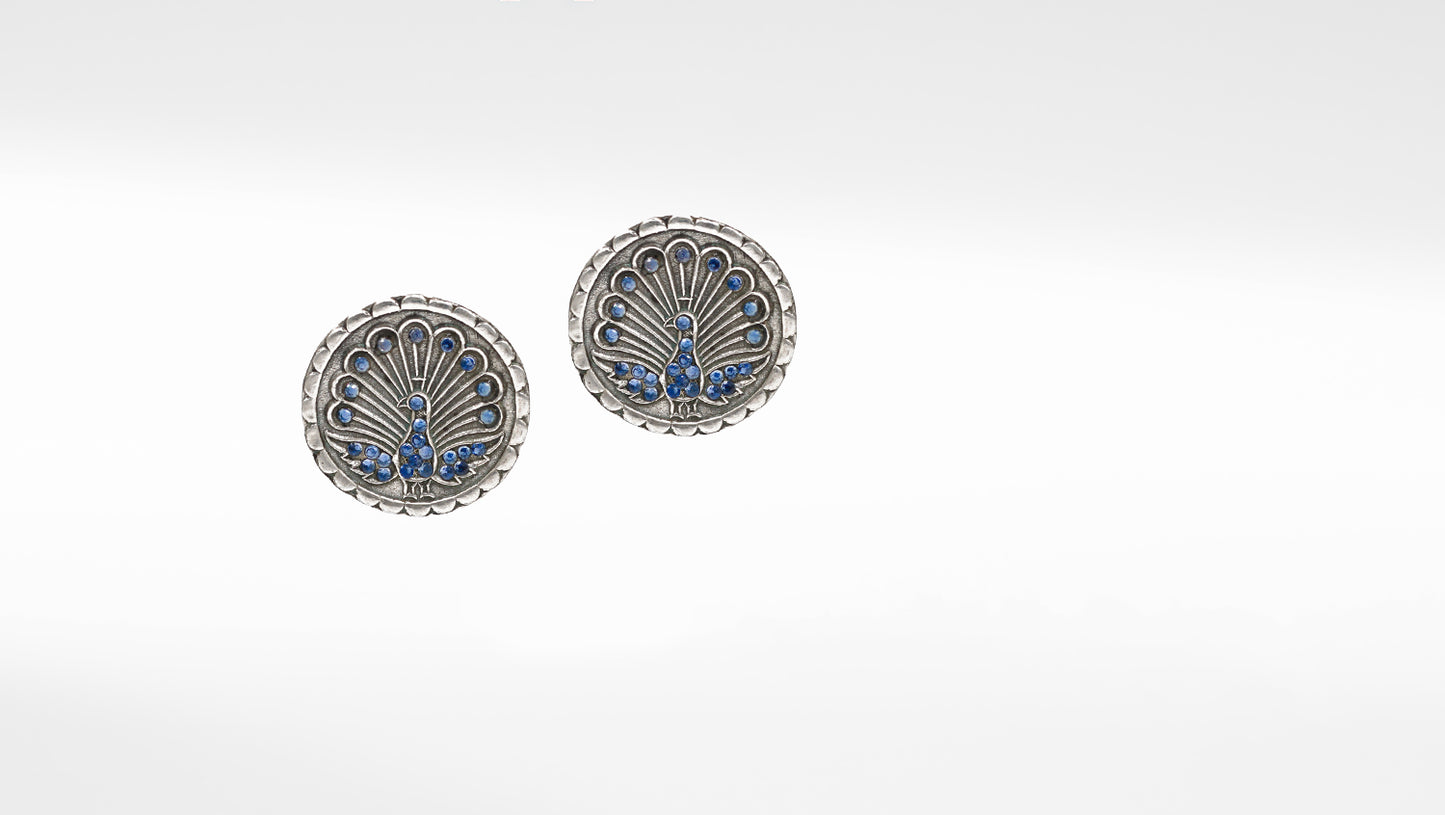 Elevate Your Style with Handcrafted Silver Stud Earrings in Vintage Design