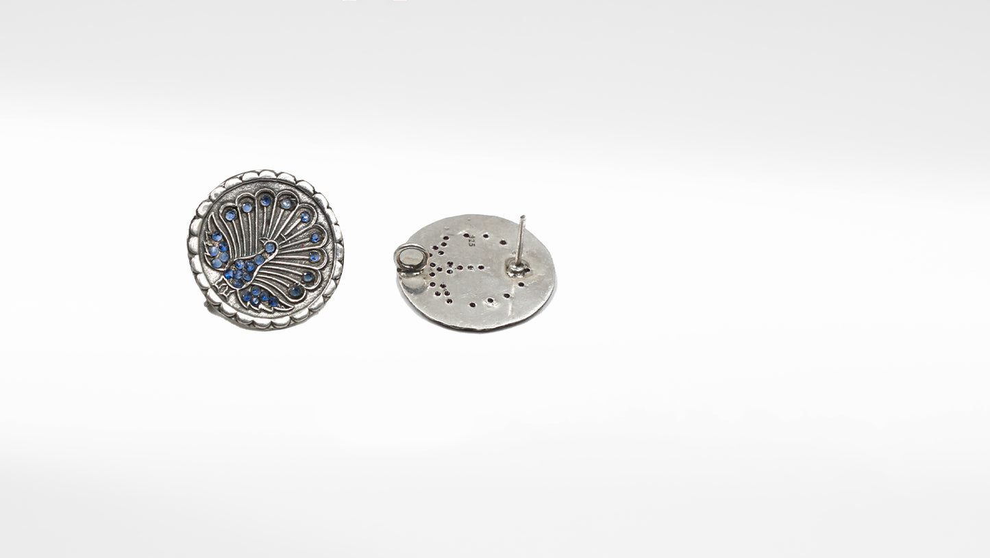 Elevate Your Style with Handcrafted Silver Stud Earrings in Vintage Design