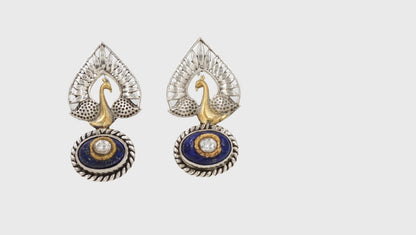 Elegant Aura: Sangeeta Boochra Peacock Design Earrings