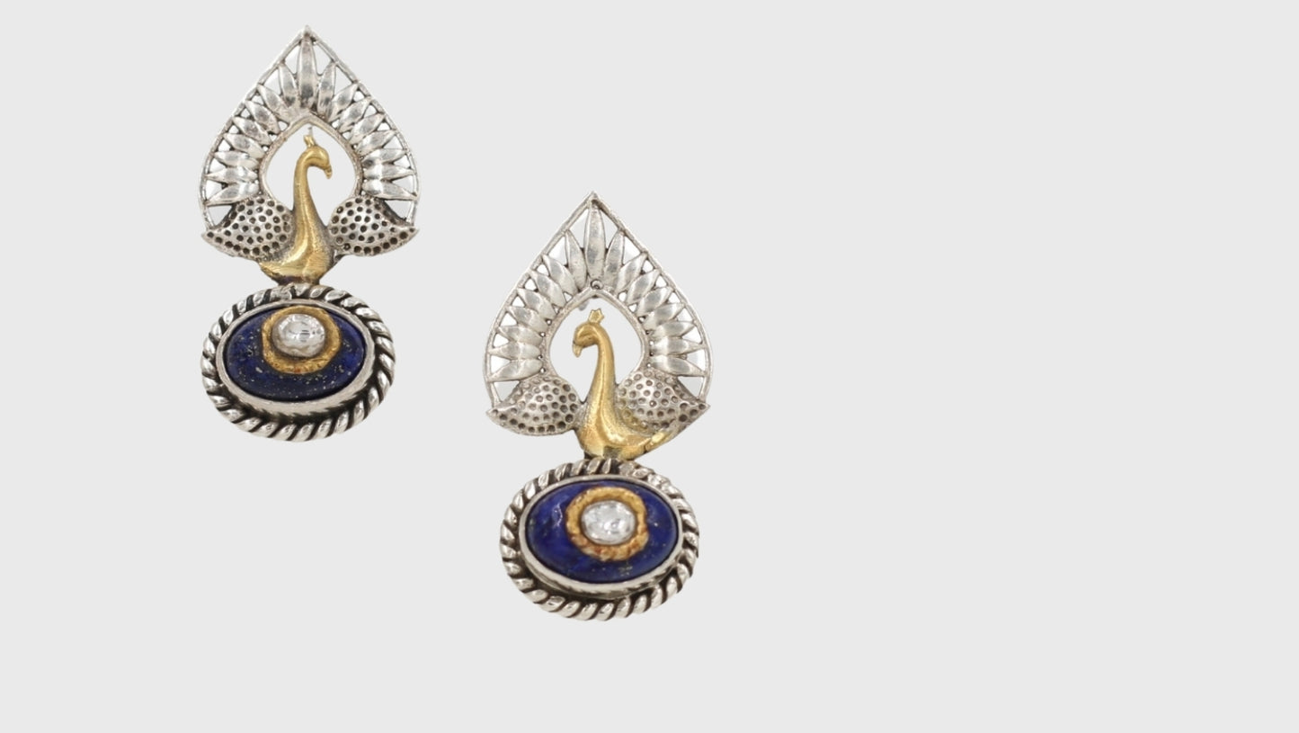 Elegant Aura: Sangeeta Boochra Peacock Design Earrings
