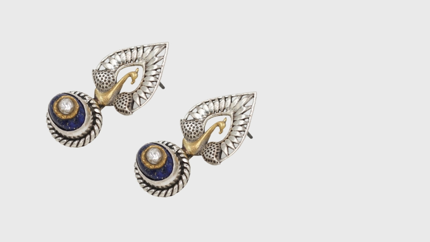 Elegant Aura: Sangeeta Boochra Peacock Design Earrings