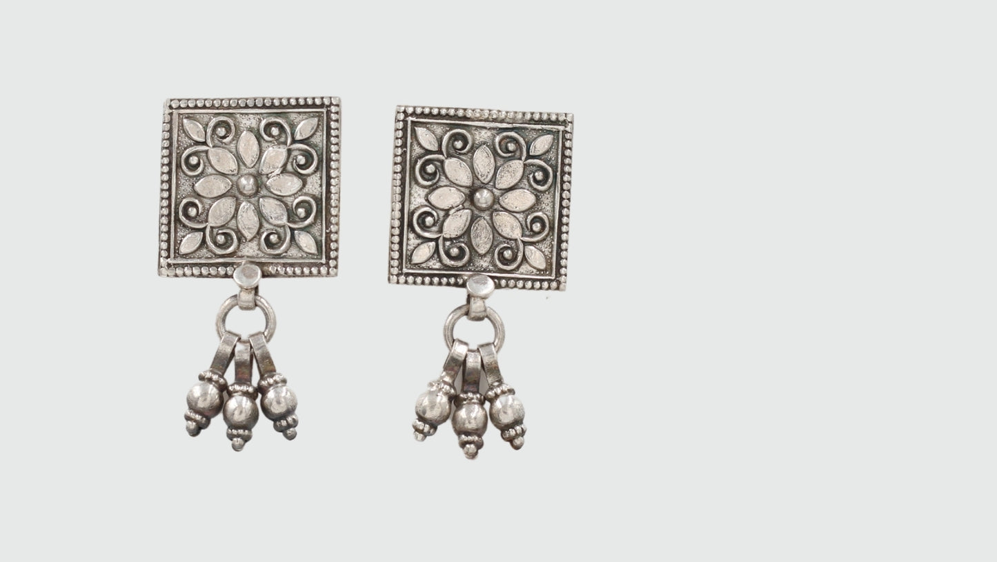 Artisan Craftsmanship Sangeeta Boochra Antique Silver Earrings