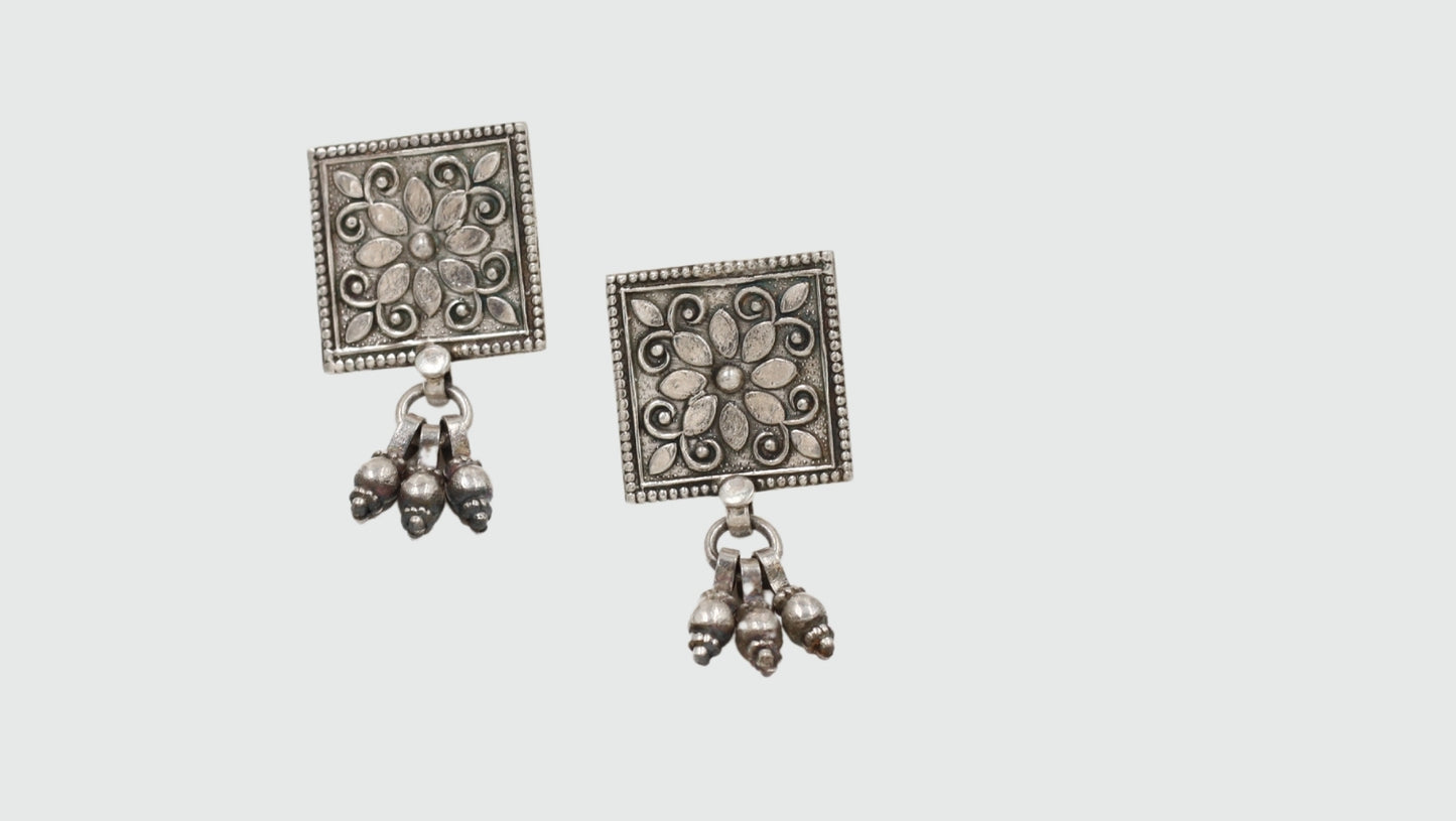 Artisan Craftsmanship Sangeeta Boochra Antique Silver Earrings