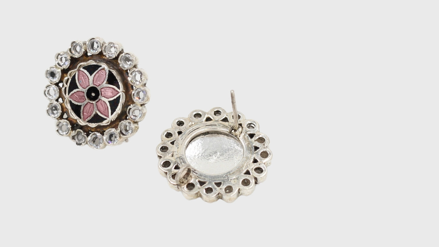Elegant Sangeeta Boochra Silver Handcrafted Stud Earrings