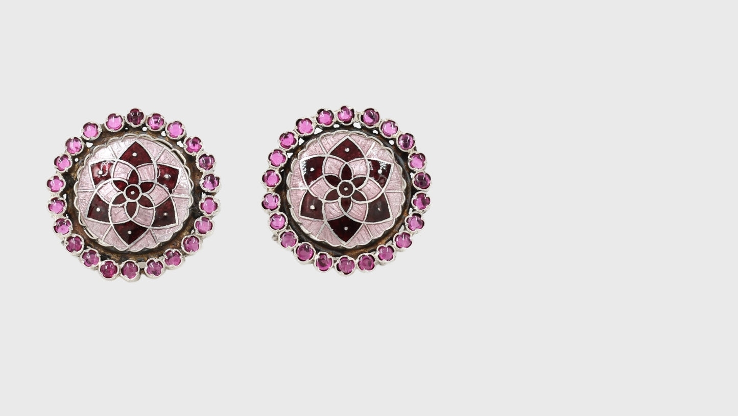 Classic Charm Silver Handcrafted Stud Earrings with Grace by Sangeeta Boochra