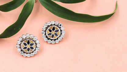 Heritage-Inspired Round Silver Stud Earrings