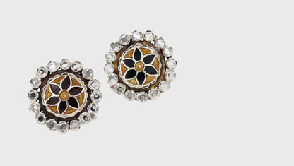 Heritage-Inspired Round Silver Stud Earrings