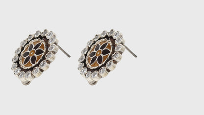 Heritage-Inspired Round Silver Stud Earrings