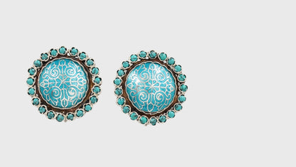 Artful Handcrafted Silver Stud Earrings by Sangeeta Boochra