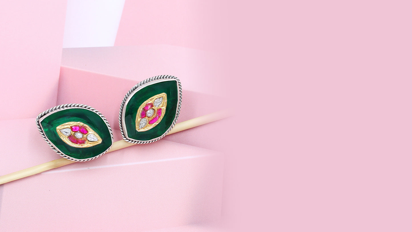 Timeless Grace: Sangeeta Boochra Handcrafted Silver Earrings