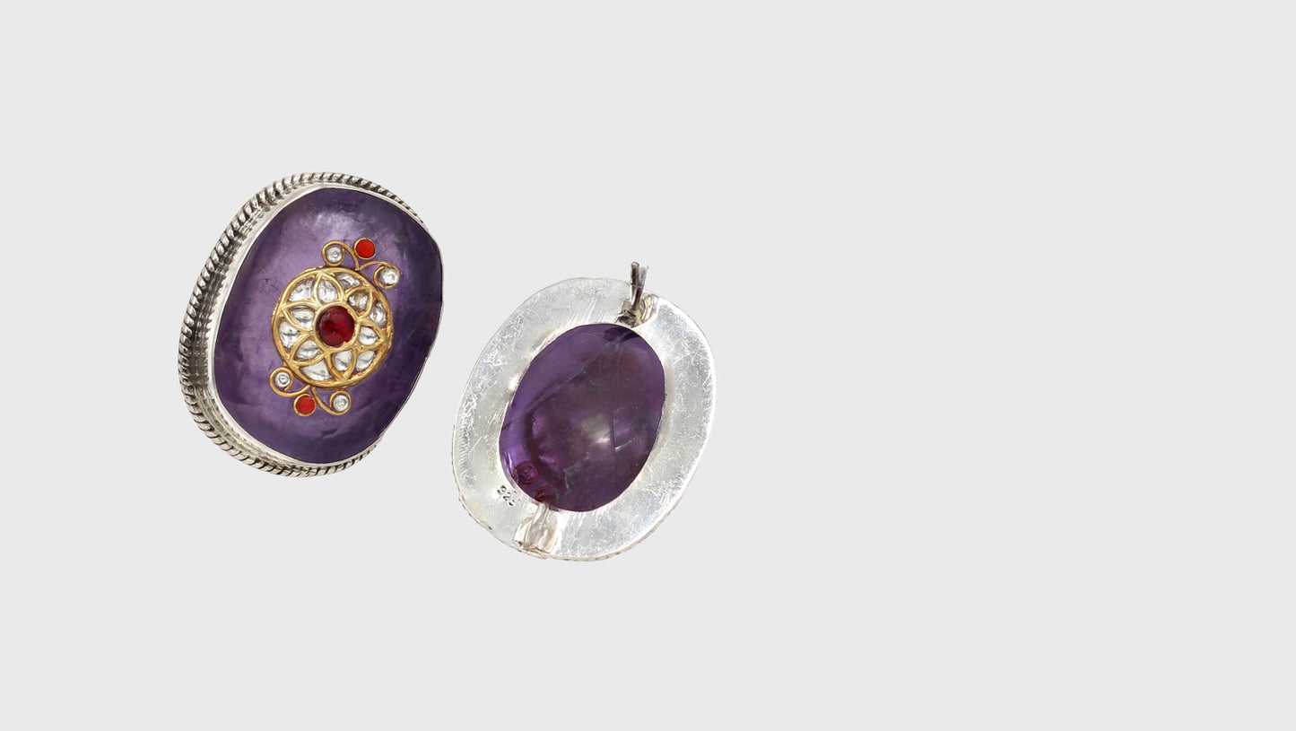 Radiant Charm: Sangeeta Boochra Handcrafted Silver Earrings