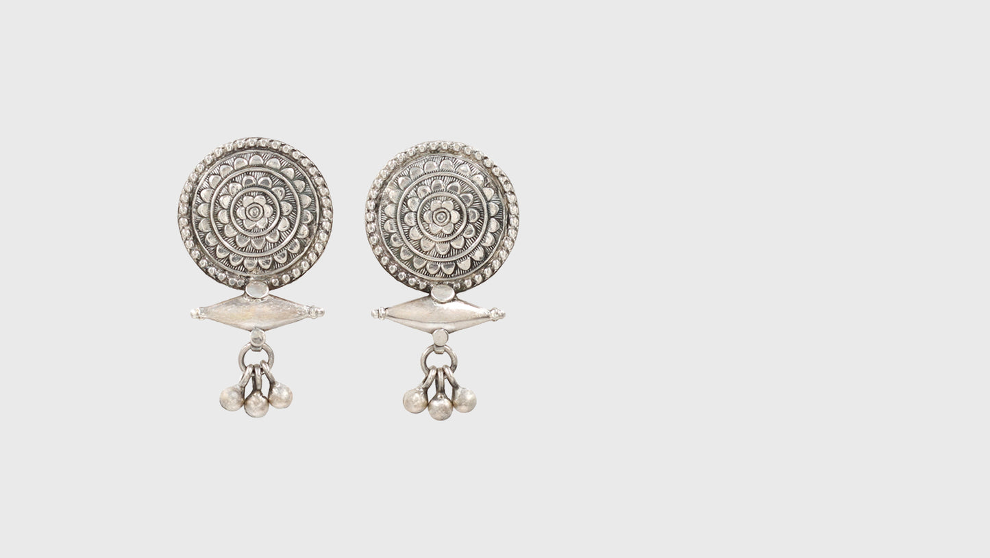 Crafted Radiance: Silver Handmade Earrings by Sangeeta Boochra