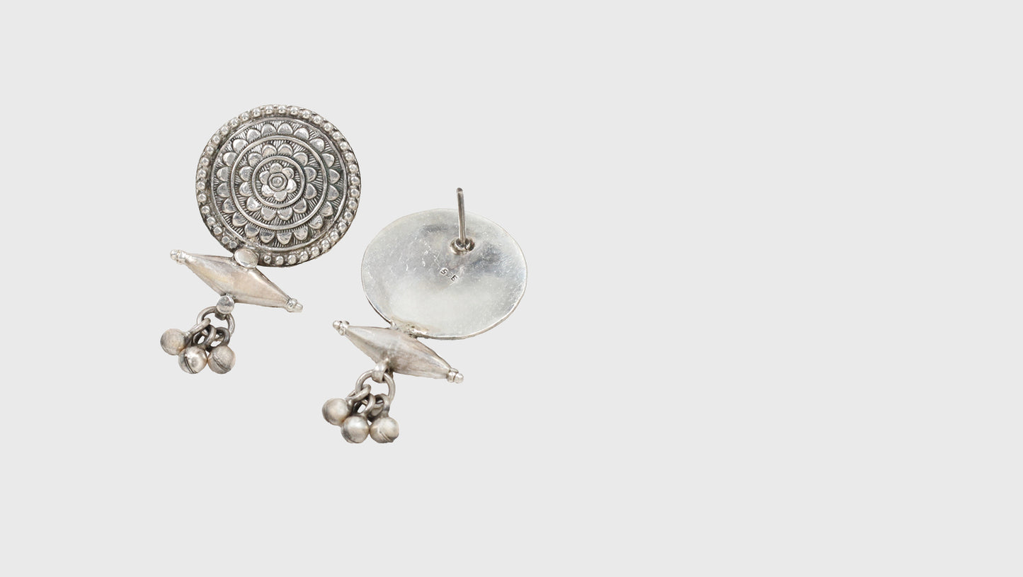 Crafted Radiance: Silver Handmade Earrings by Sangeeta Boochra