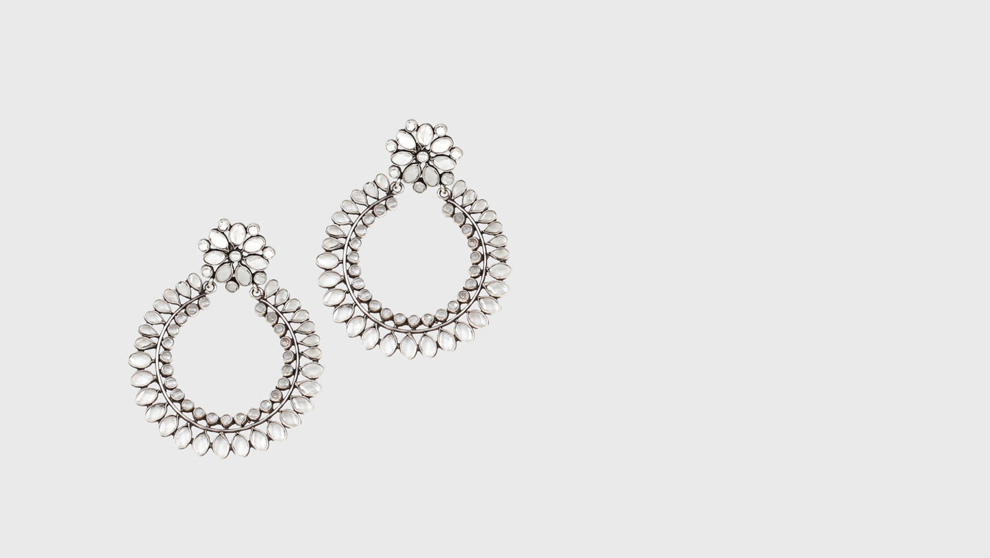 Radiant Craftsmanship: Sangeeta Boochra Beautiful Handmade Silver Earrings