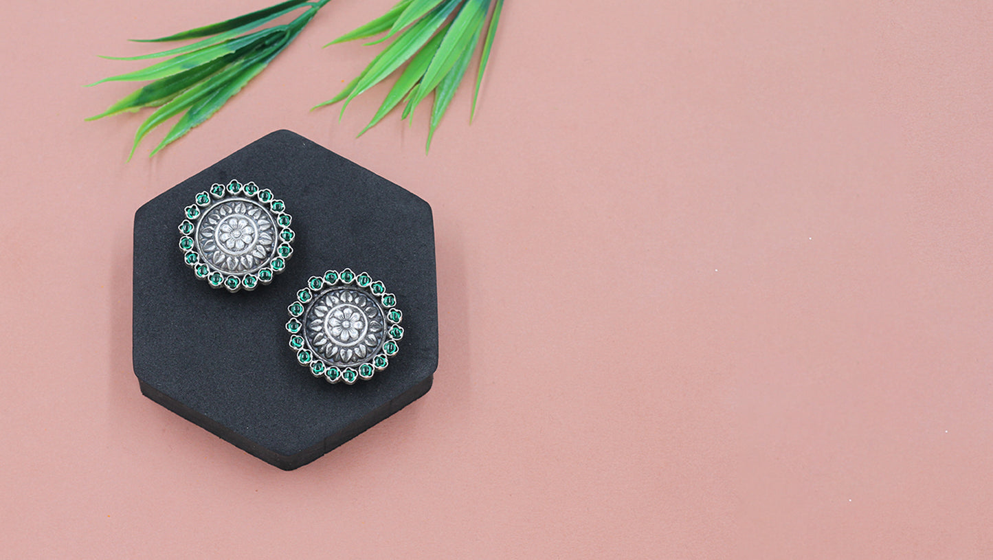Timeless Grace : Sangeeta Boochra Silver Handcrafted Studs