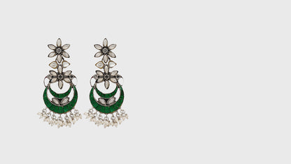 Kundan Studded Hanging Earrings by Sangeeta Boochra