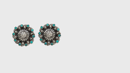 "Delicate Charm: Sangeeta Boochra Silver Handcrafted Studs "