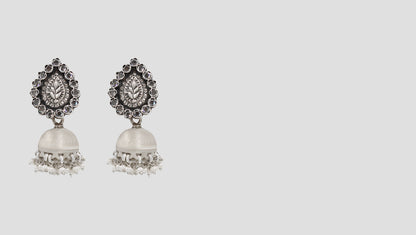 Heritage Silver Jhumka Earrings by Sangeeta Boochra