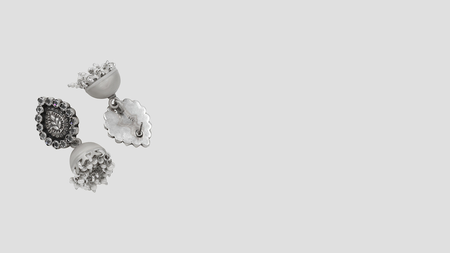 Heritage Silver Jhumka Earrings by Sangeeta Boochra