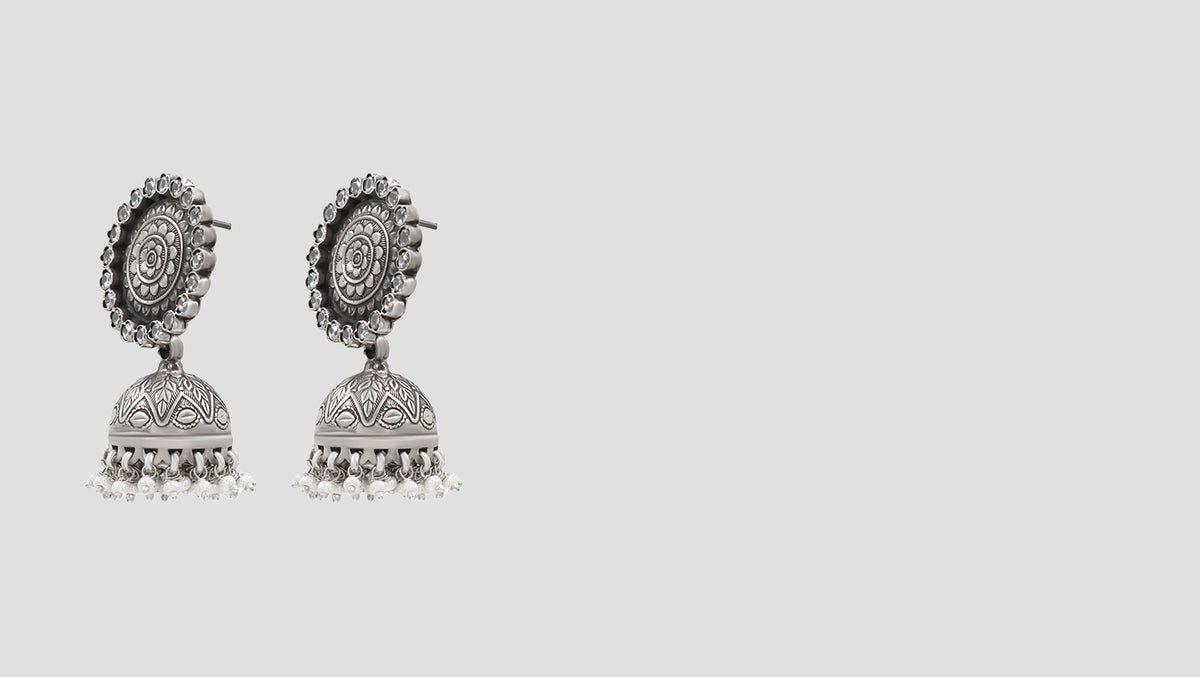 Classic Lotus Motif Jhumkas by Sangeeta Boochra