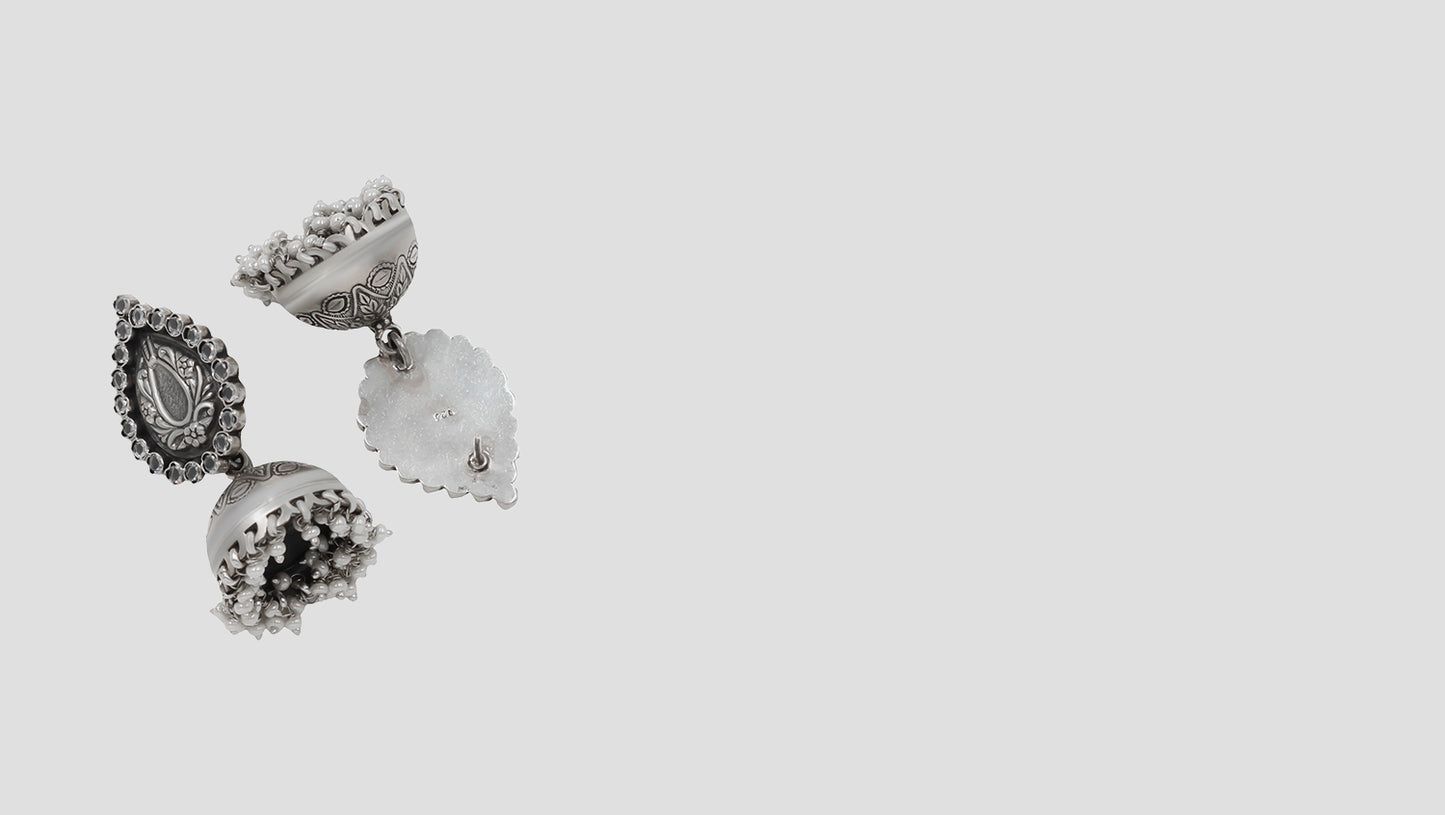 “Royal Bloom Teardrop Jhumkas – Handcrafted Heritage by Sangeeta Boochra”