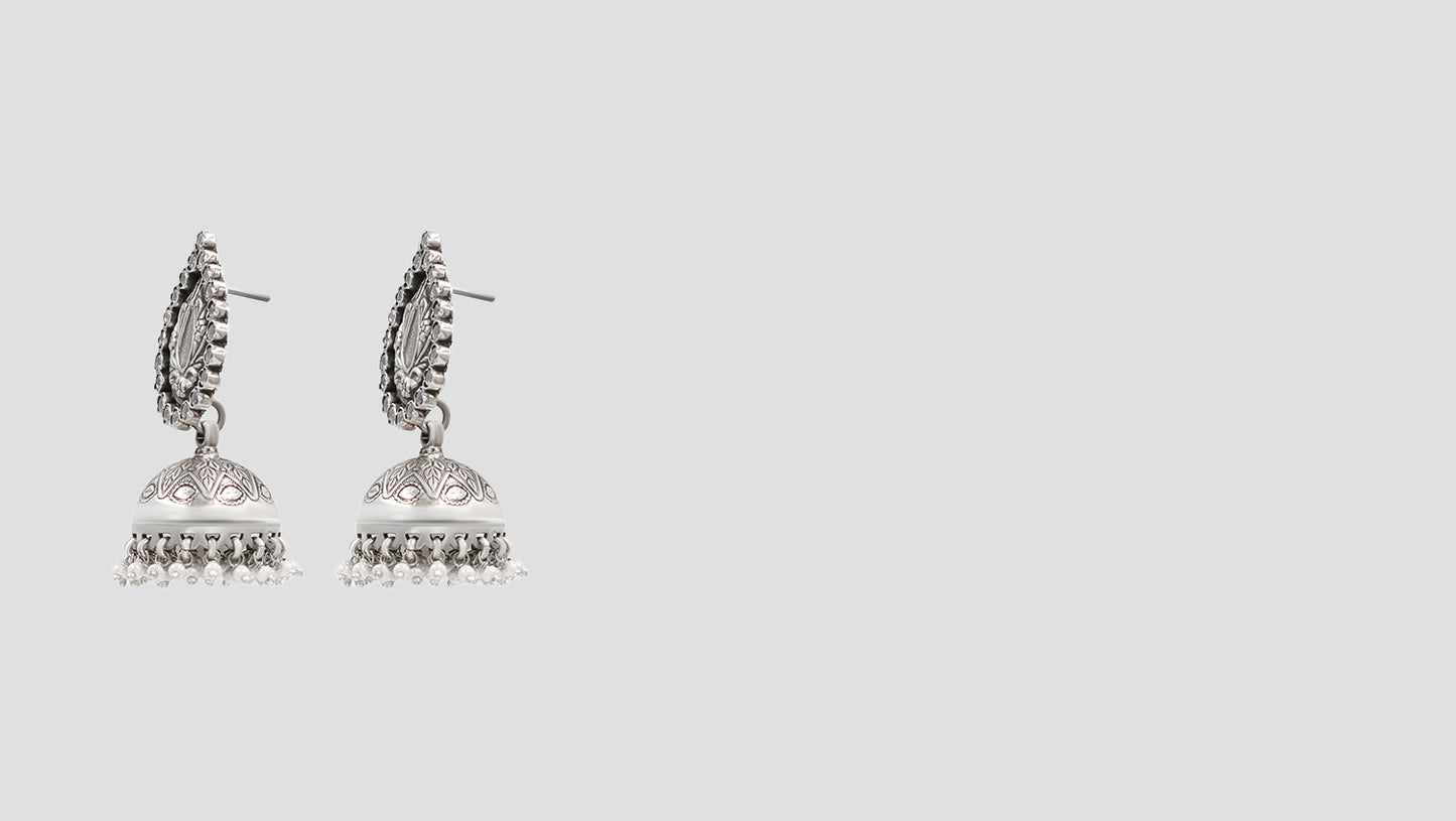 “Royal Bloom Teardrop Jhumkas – Handcrafted Heritage by Sangeeta Boochra”