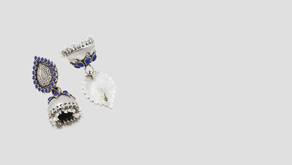 “Blue Blossom Heritage Jhumkas – Sangeeta Boochra Signature”