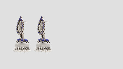 “Blue Blossom Heritage Jhumkas – Sangeeta Boochra Signature”