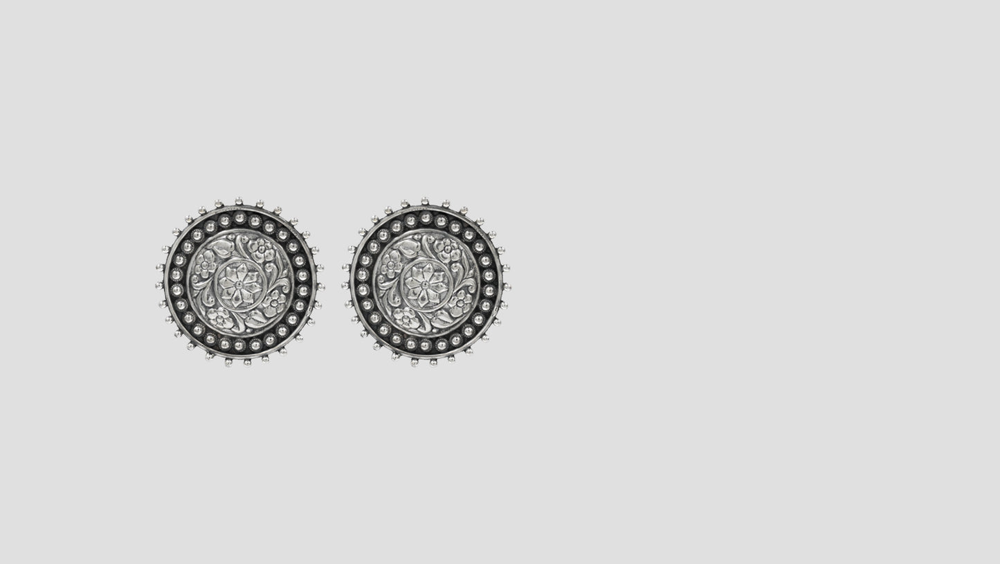 Timeless Oxidised Silver Studs | Handcrafted by Sangeeta Boochra