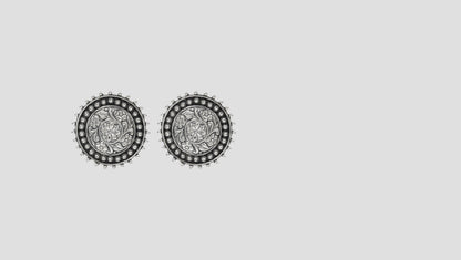 Timeless Oxidised Silver Studs | Handcrafted by Sangeeta Boochra