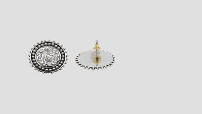 Timeless Oxidised Silver Studs | Handcrafted by Sangeeta Boochra