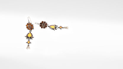 Sangeeta Boochra Silver Earrings Studded With Glass Stone