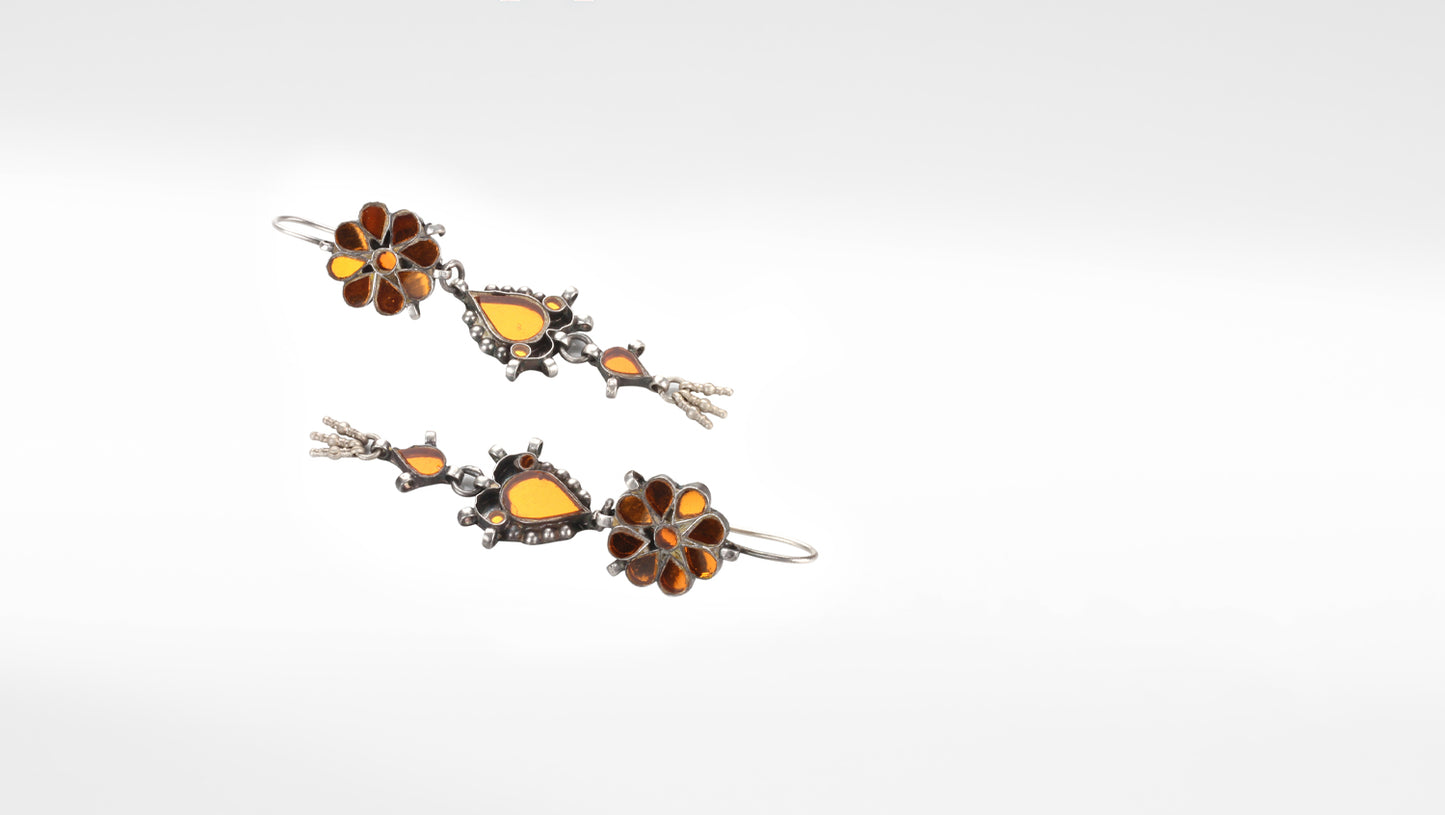 Sangeeta Boochra Silver Earrings Studded With Glass Stone
