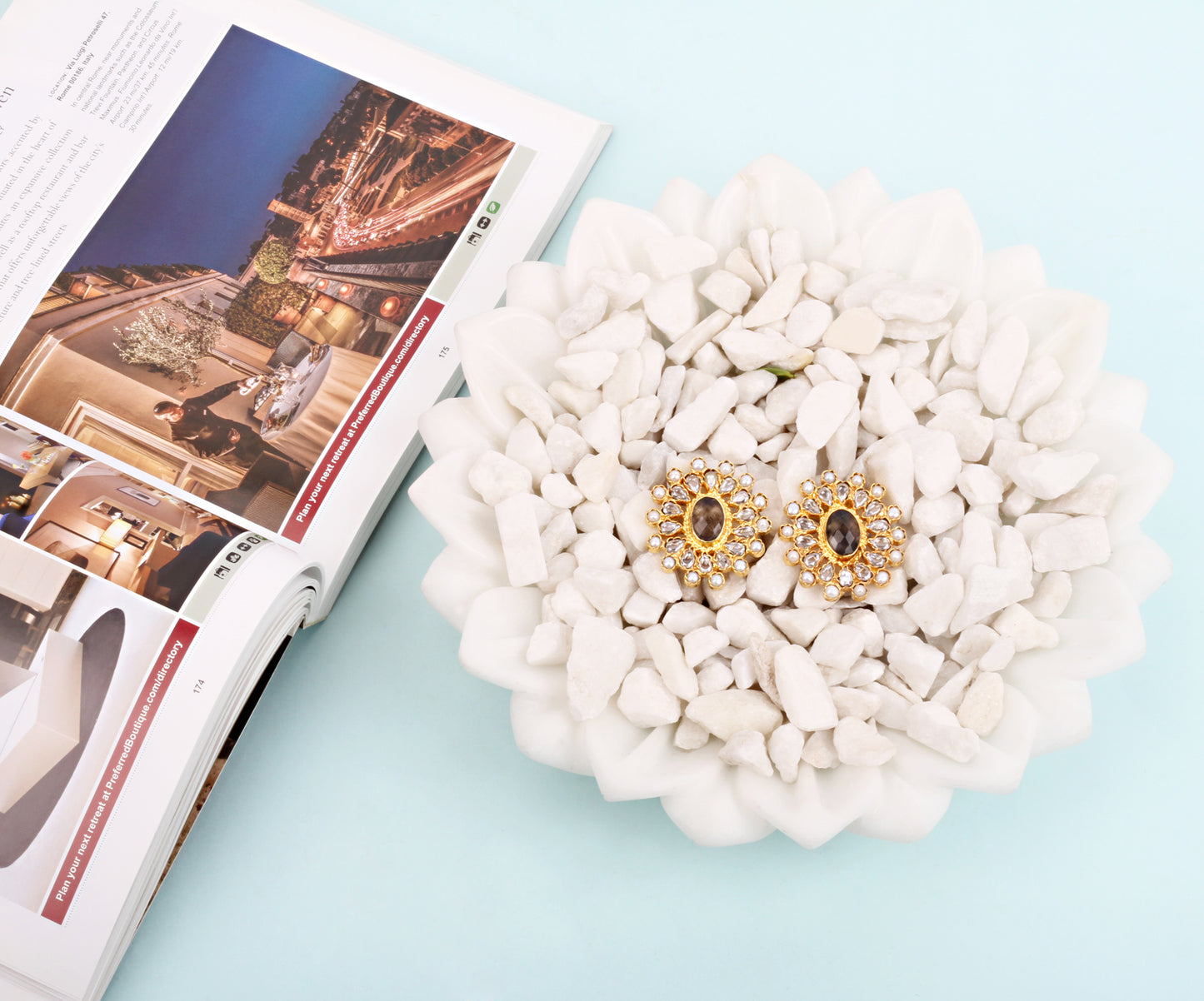 Sangeeta Boochra Gold Tone Silver Earrings With Pearls