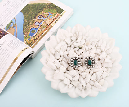 Sangeeta Boochra Tribal Silver Earrings With Hydro Coloured Glass