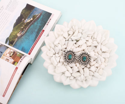 Sangeeta Boochra Tribal Silver Earrings With Hydro Coloured Glass