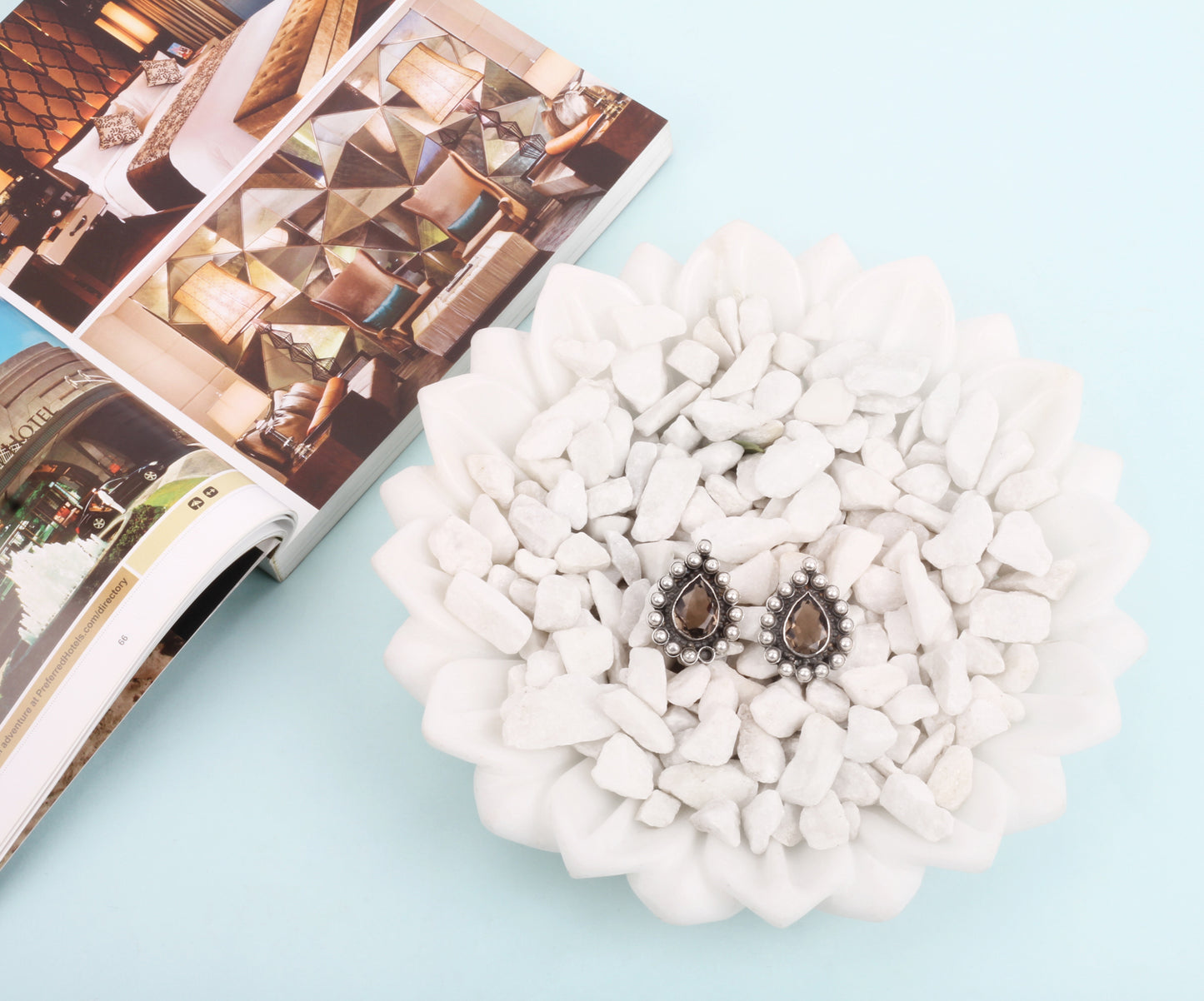 Sangeeta Boochra Tribal Silver Earrings With Hydro Coloured Glass